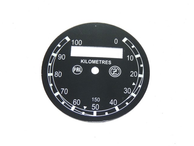 Dial of speedometer 100 km/h (PAL-ČZ) - ČZ 125/150