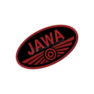 Iron-on logo (7x3,8cm) BLACK-RED - JAWA
