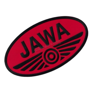 Iron-on logo (29,8x16,5cm) RED-BLACK - JAWA