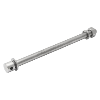 Wheel axle with nut (REAR), POLISHED STAINLESS - JAWA 50 555