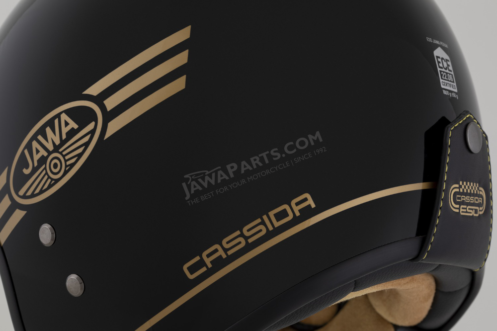 Helmet (3XL) ESO JAWA PÉRÁK, CASSIDA (BLACK PEARL/GOLD)