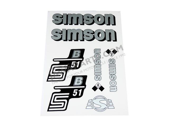 Parts SIMSON  Stickers set S51 B (IFA), SILVER - Simson S51