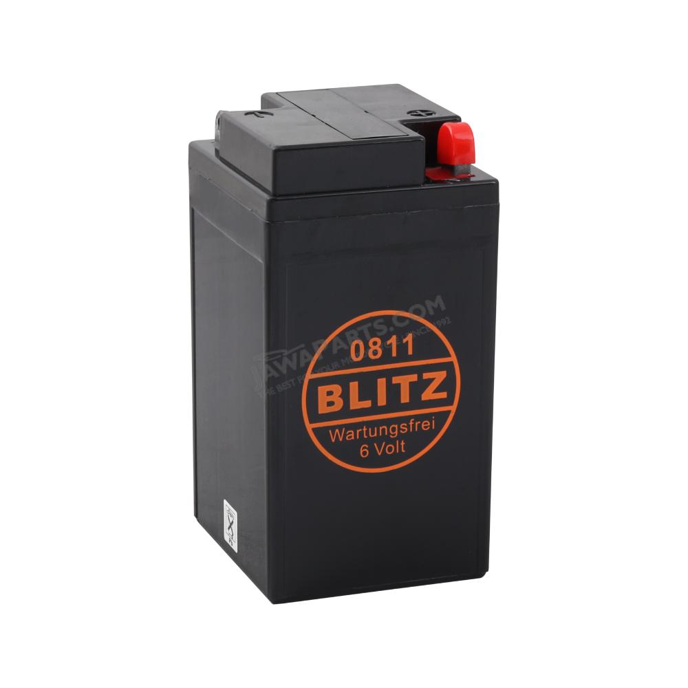 Batterie 6V 12Ah BLITZ 0811 (Gel - wartungsfrei) mit Deckel - Simson AWO,  MZ, EMW von Blitz