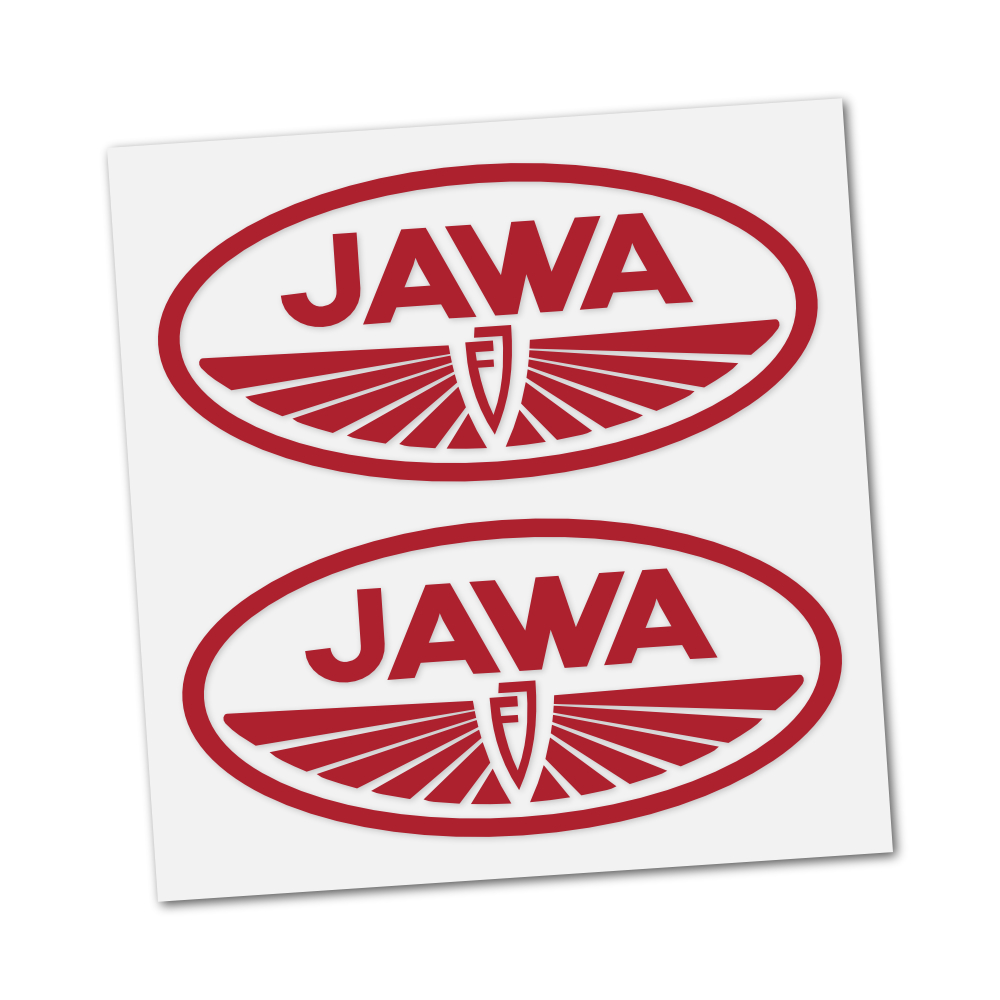 Sticker JAWA FJ (logo), RED (2pcs)