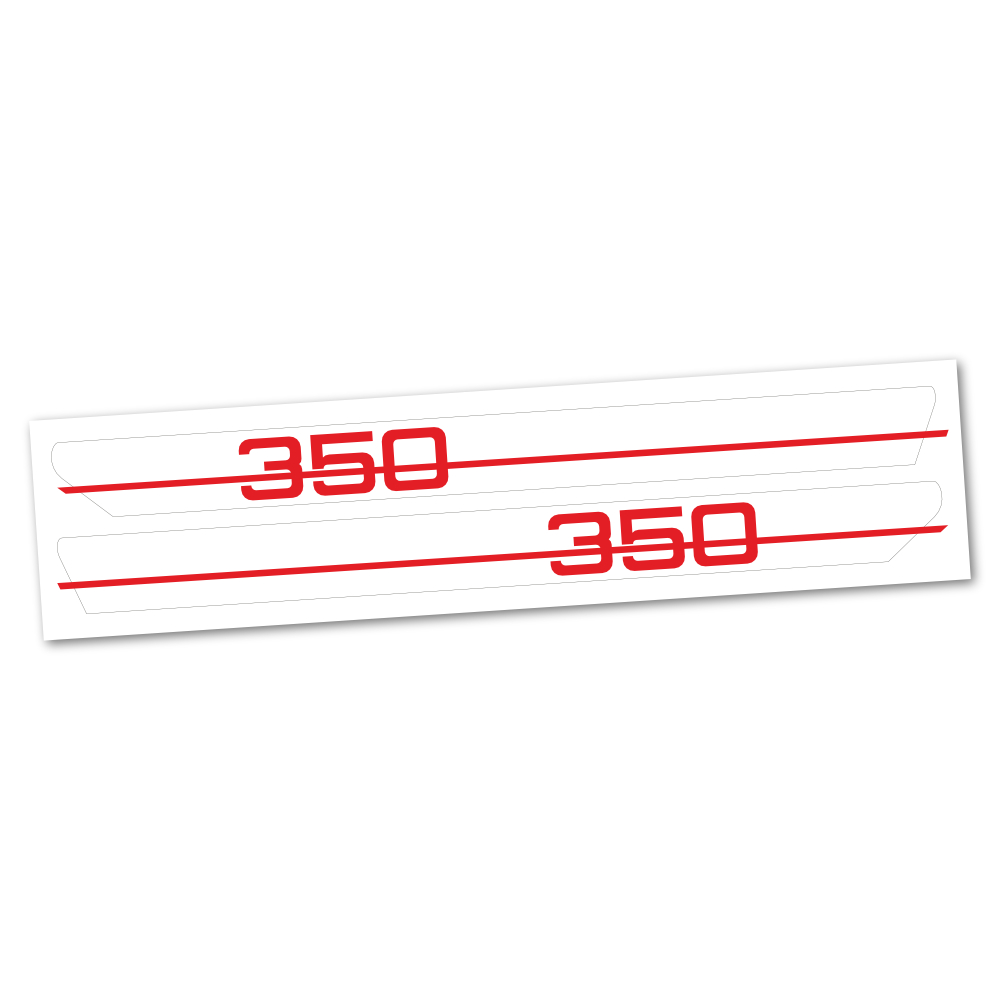 Sticker of fuel tank - JAWA 350, "white background" (2ks)
