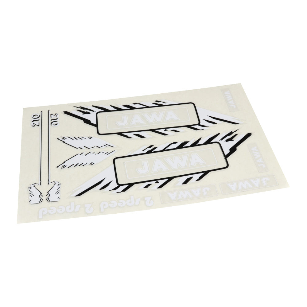 Set of stickers (JAWA), WHITE - Babetta 210