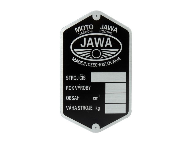 Label type, PRINTED (NATIONAL COMPANY) - JAWA Pérák
