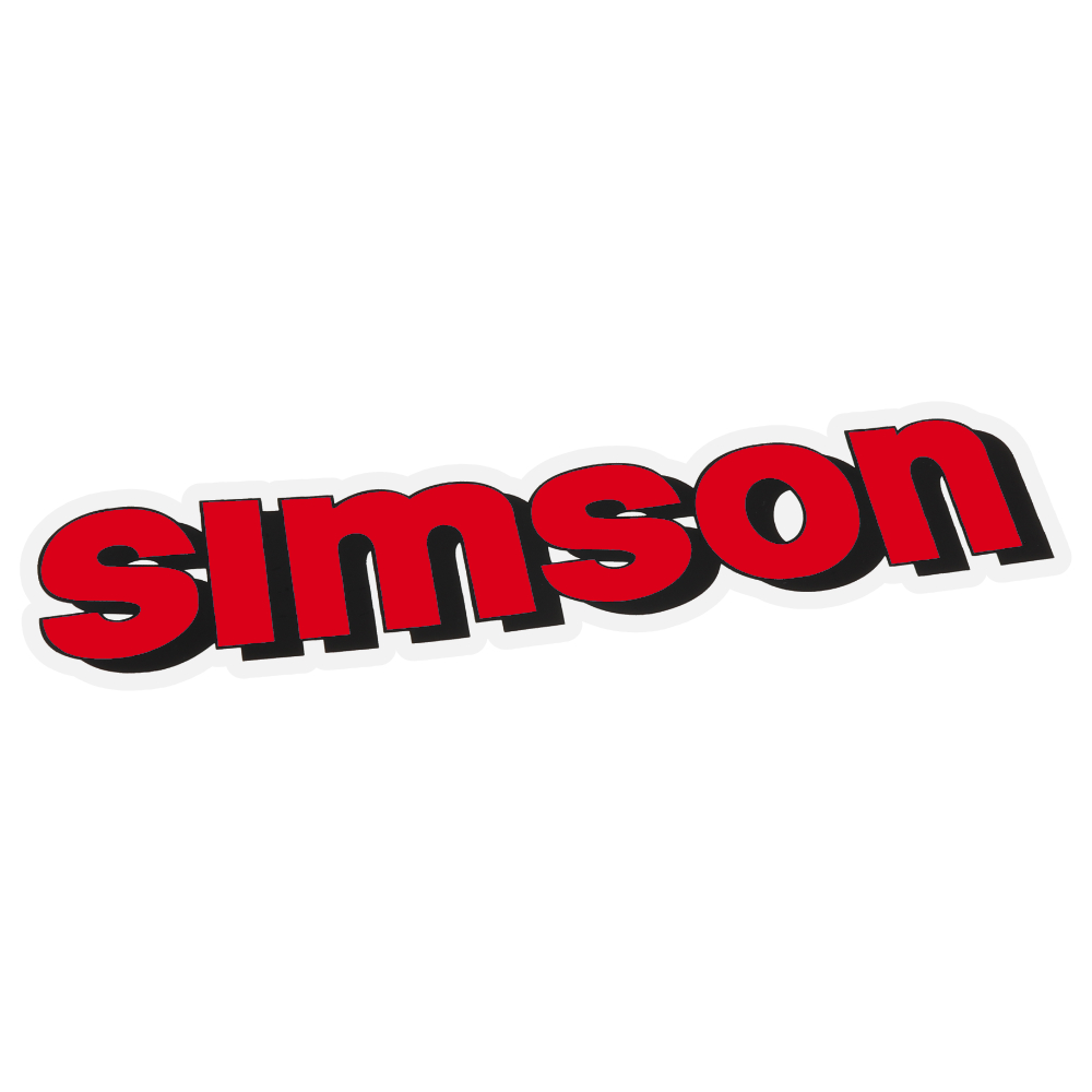 Sticker of fuel tank, RED - Simson