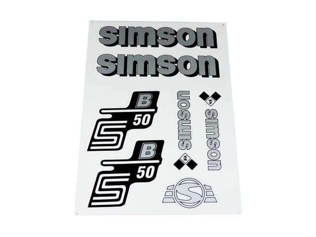 Stickers set S50 B (IFA), SILVER - Simson S50