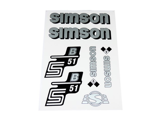 Stickers set S51 B (IFA), SILVER - Simson S51