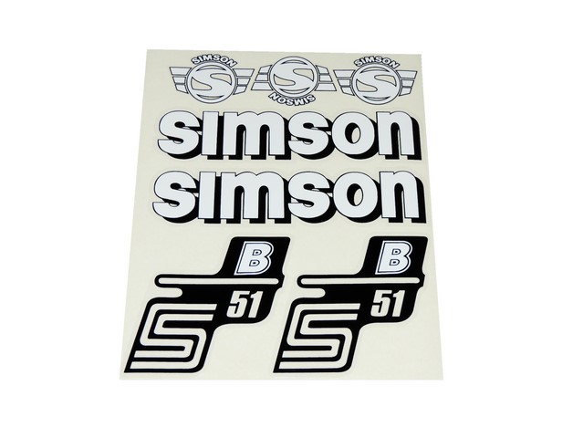 Stickers set S51 B, WHITE - Simson S51