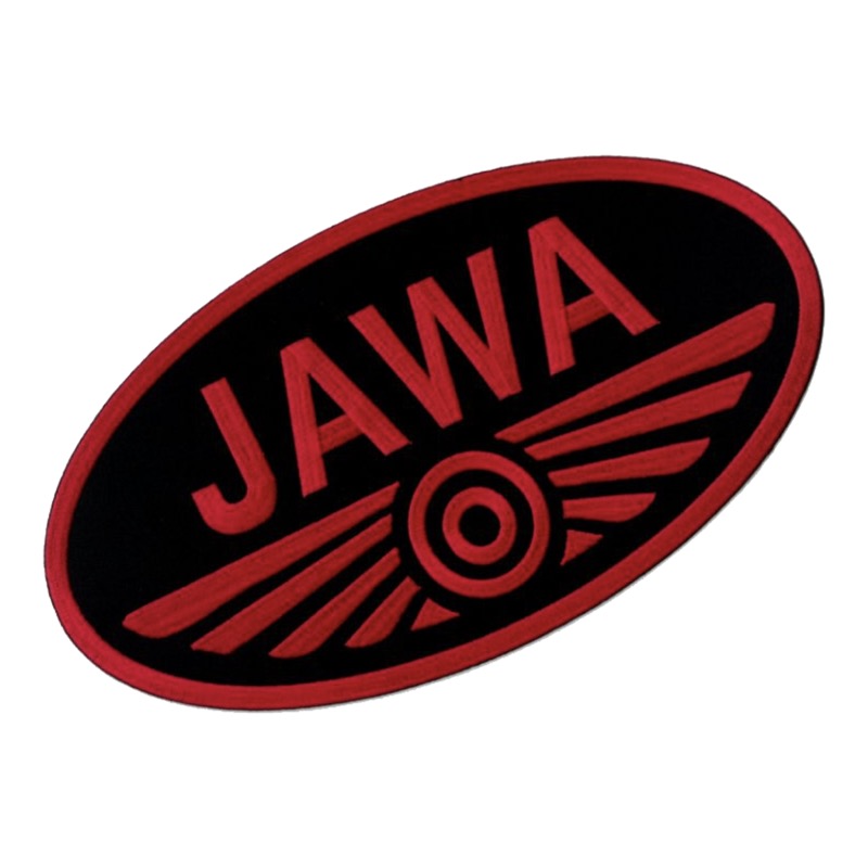 Iron-on logo (29,8x16,5cm) BLACK-RED - JAWA