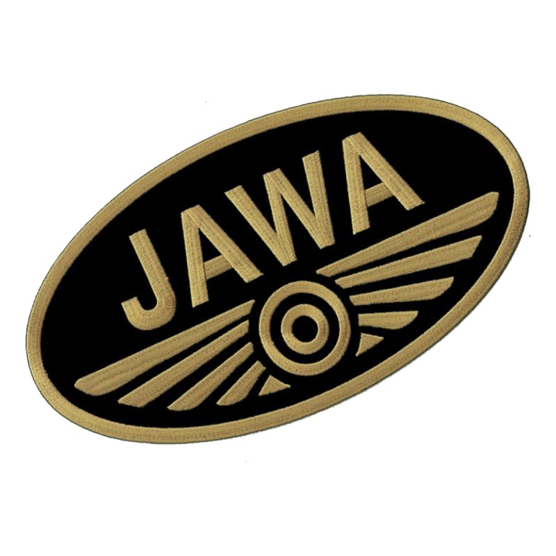 Iron-on logo (29,8x16,5cm) BLACK-GOLD - JAWA