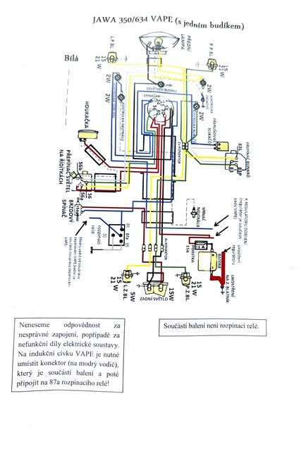 Wireharness (VAPE) - JAWA 350 634 (only with speedometer)