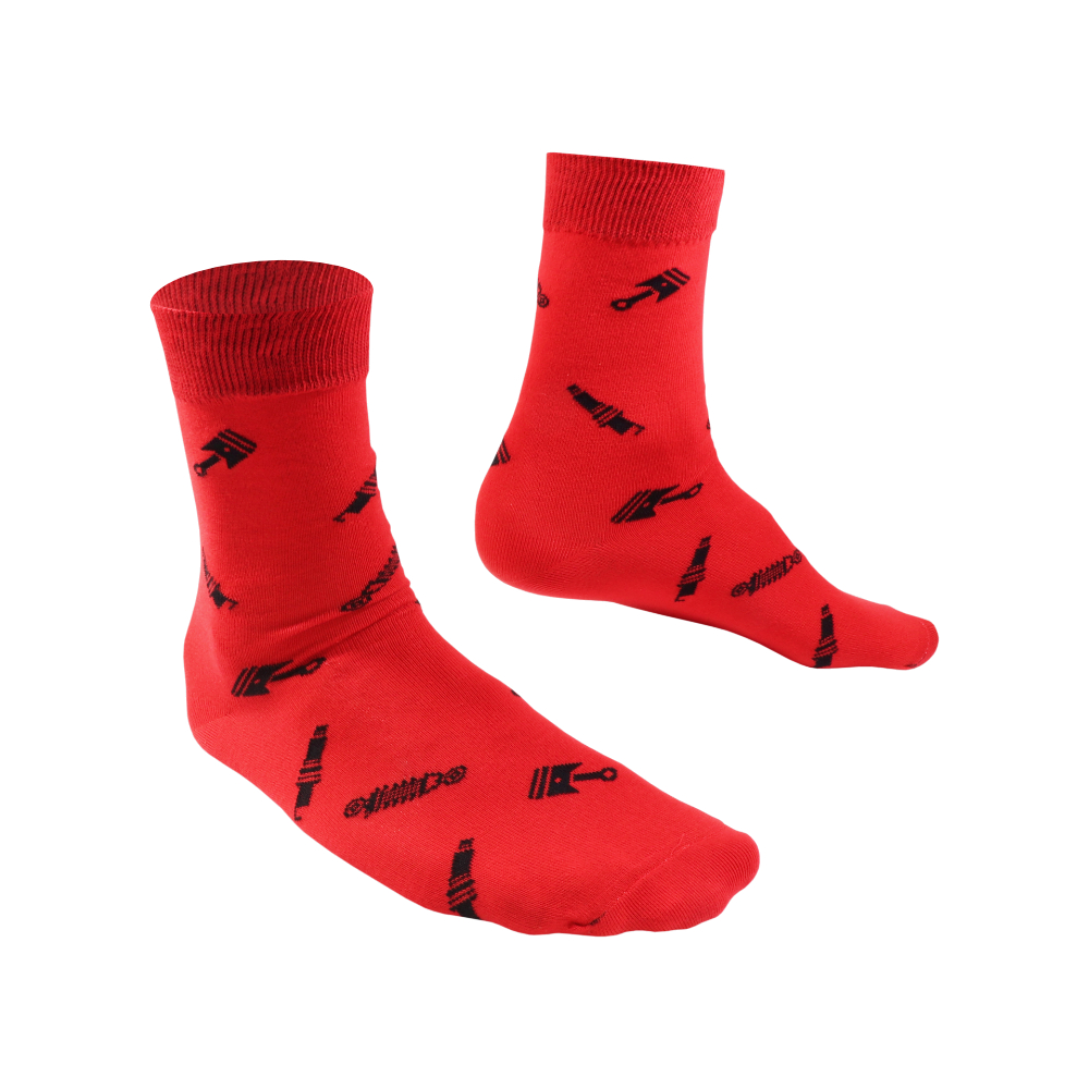 Socks for best motorbike rider (36-41), RED - Black pistons & shock-absorbers