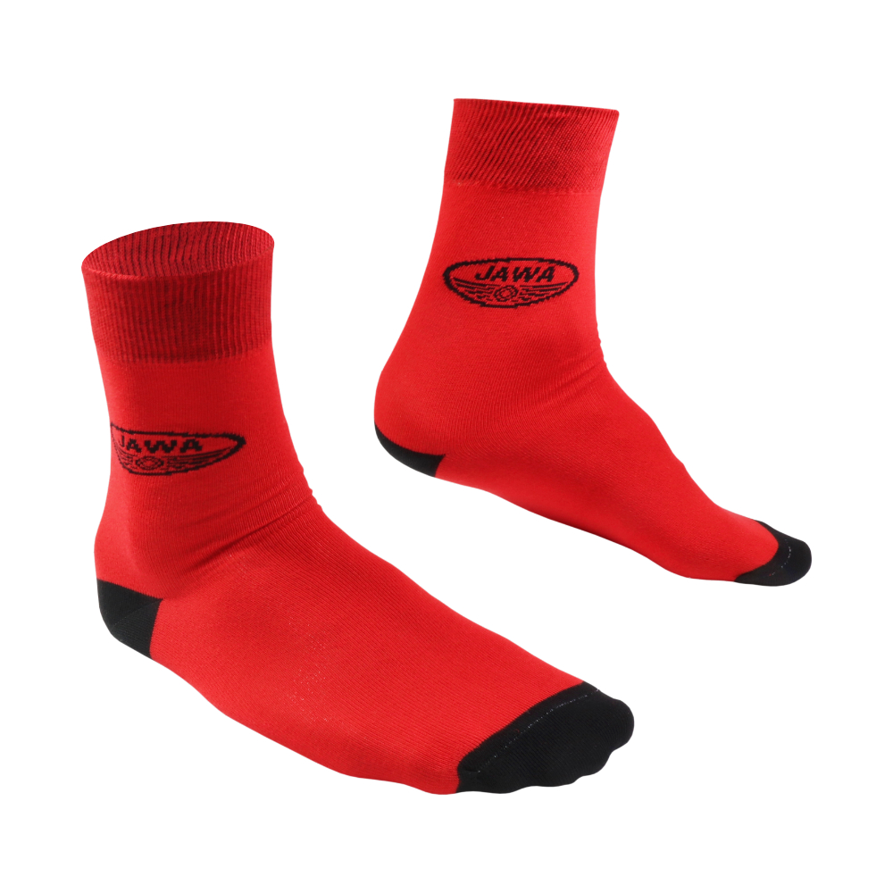 Socks for best motorbike rider (42-46), RED - Black logo of JAWA (big)