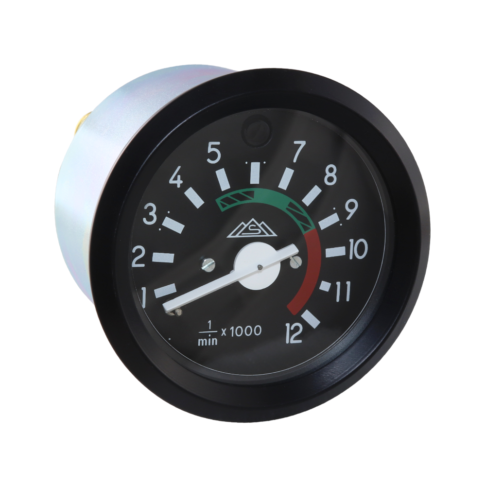 Rev-counter (12000 RPM), BLACK FRAME (MZA) - Simson S51, S53, S70