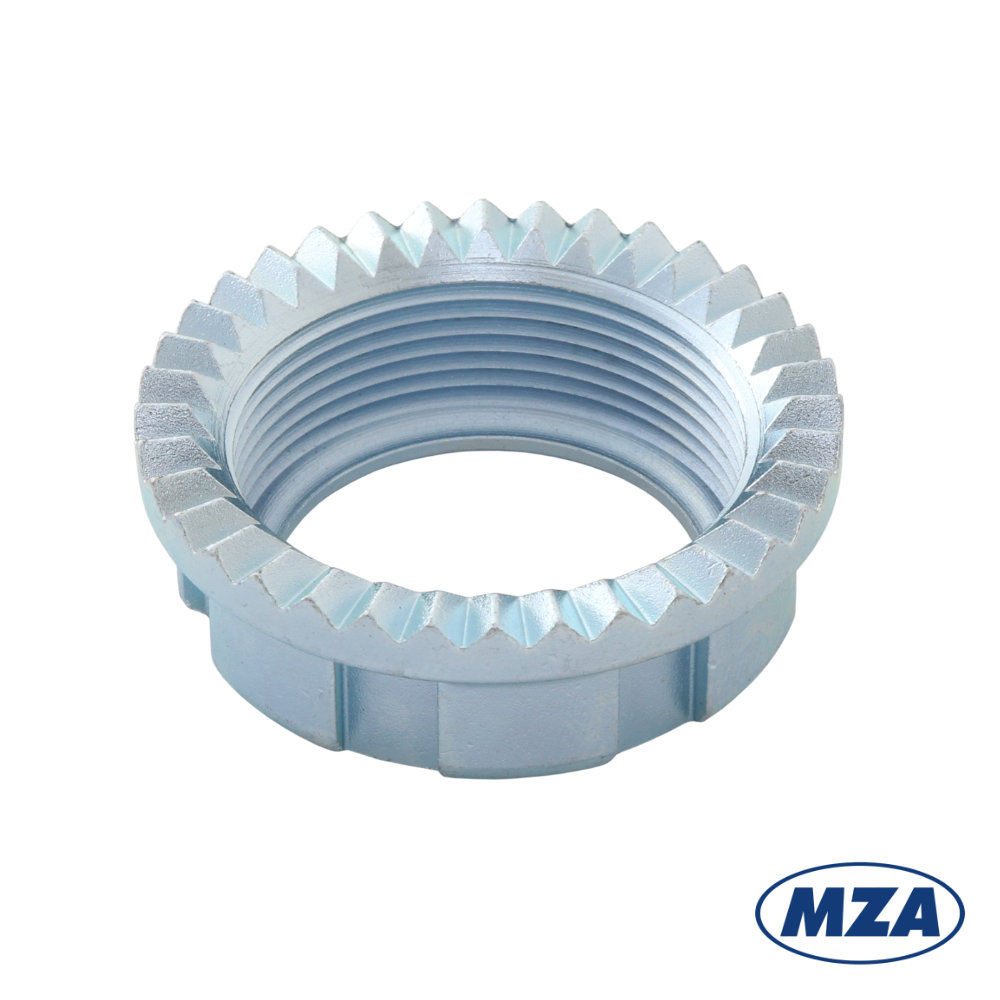Nut of exhaust knee 28mm (union nut), ZINC (MZA) - Simson