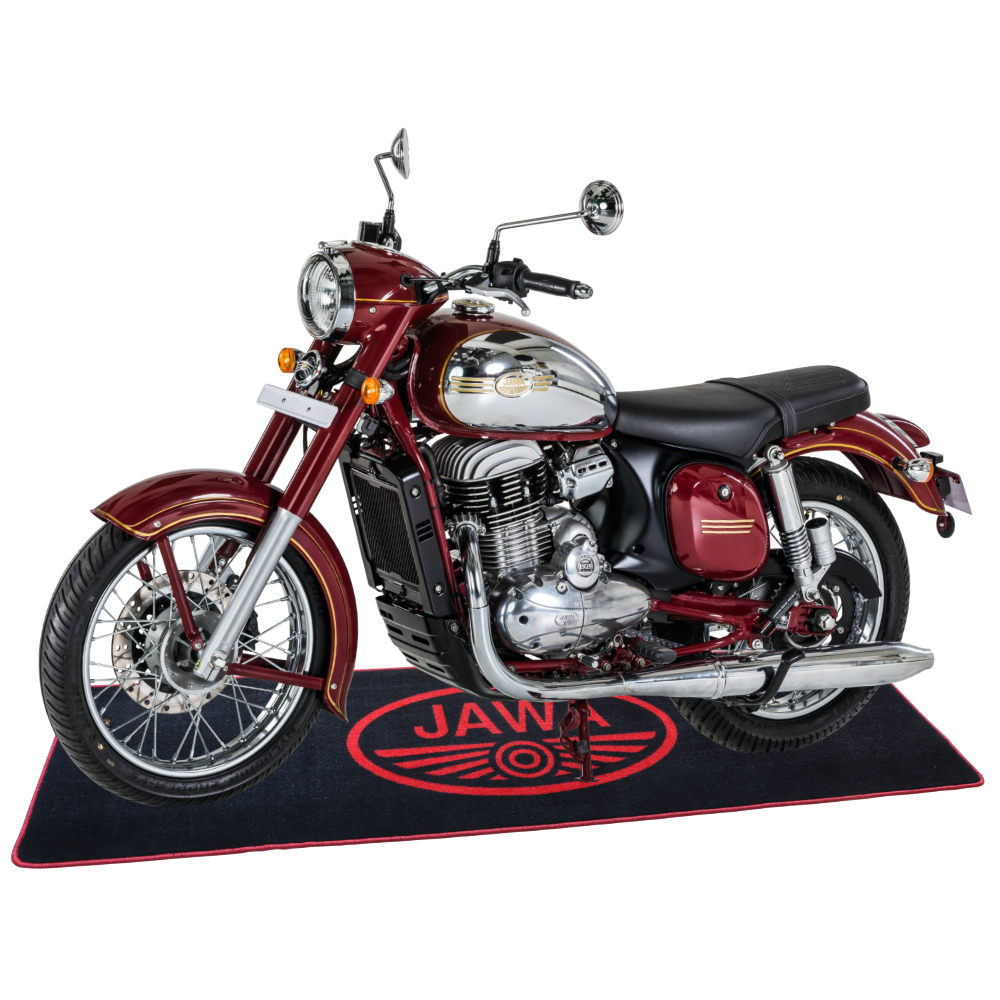 Carpet for motorcycle (200x60cm) BLACK-RED - JAWA