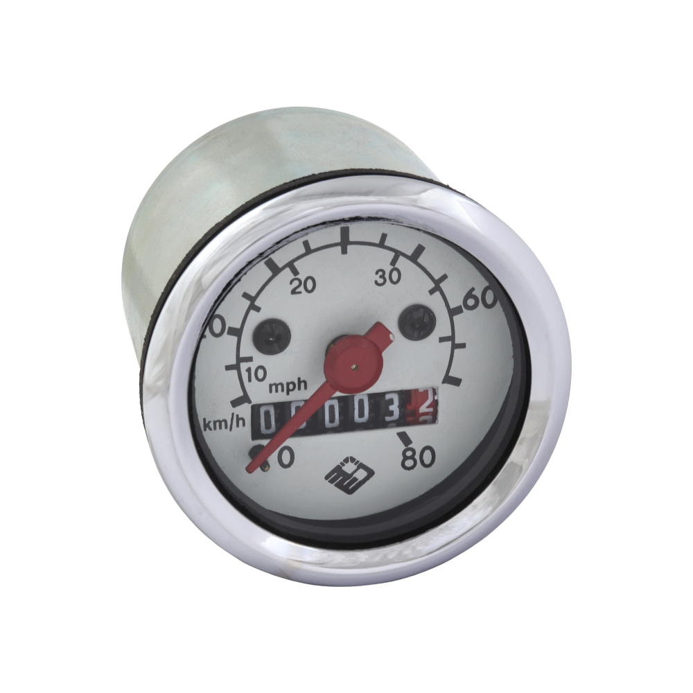 Speedometer (80 km/h), white dial - Babetta