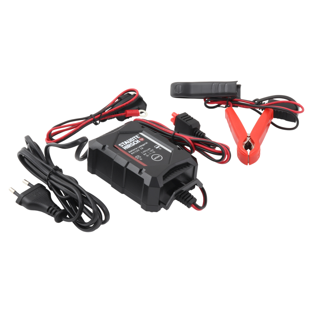 Battery charger, automatic 6V / 12V / 1A (Staudte Hirsch)