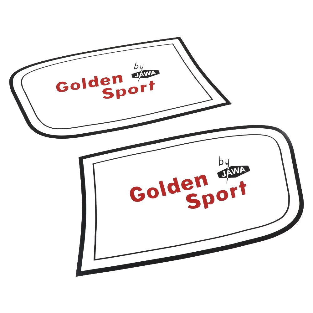 Stickers (L+R), RED - JAWA 50 23 Golden Sport