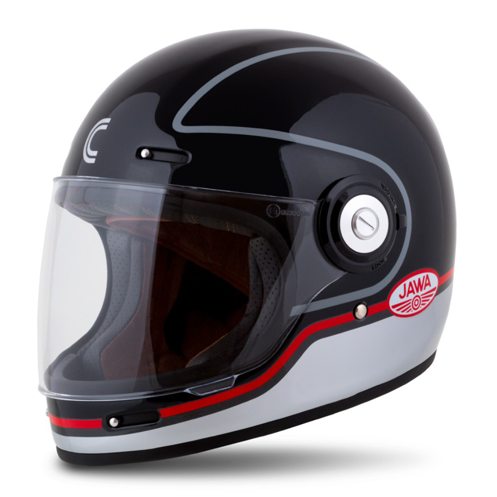 Helmet (S) FIBRE JAWA SPORT, CASSIDA (BLACK/SILVER/RED)