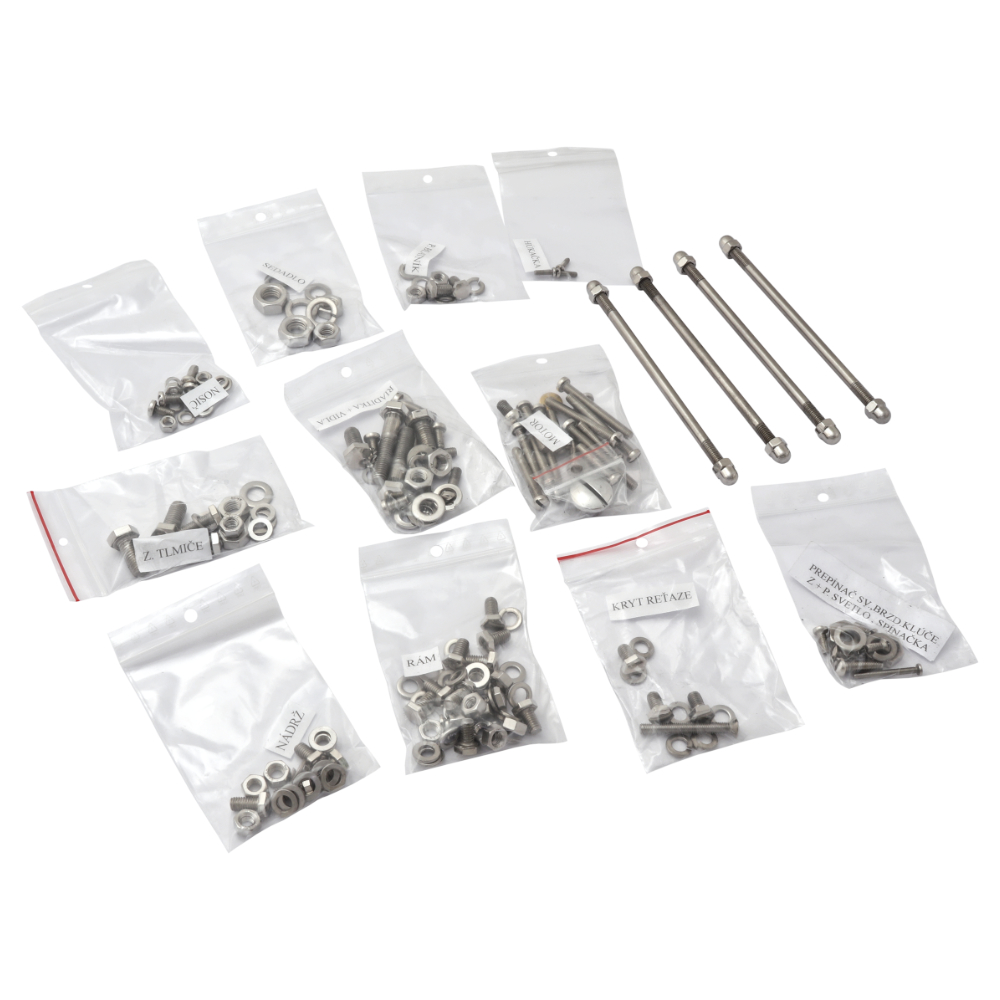 Complete set of screws, POLISHED STEEL - Jawetta