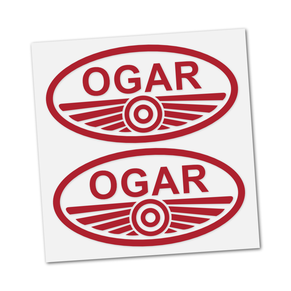 Sticker JAWA OGAR (LOGO), RED (2pcs)