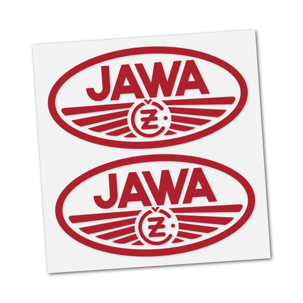 Sticker JAWA-ČZ (logo), RED (2pcs)