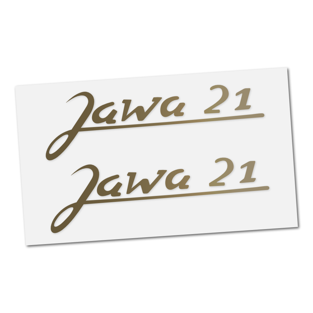 Sticker JAWA 21 (inscription), GOLD (2pcs)