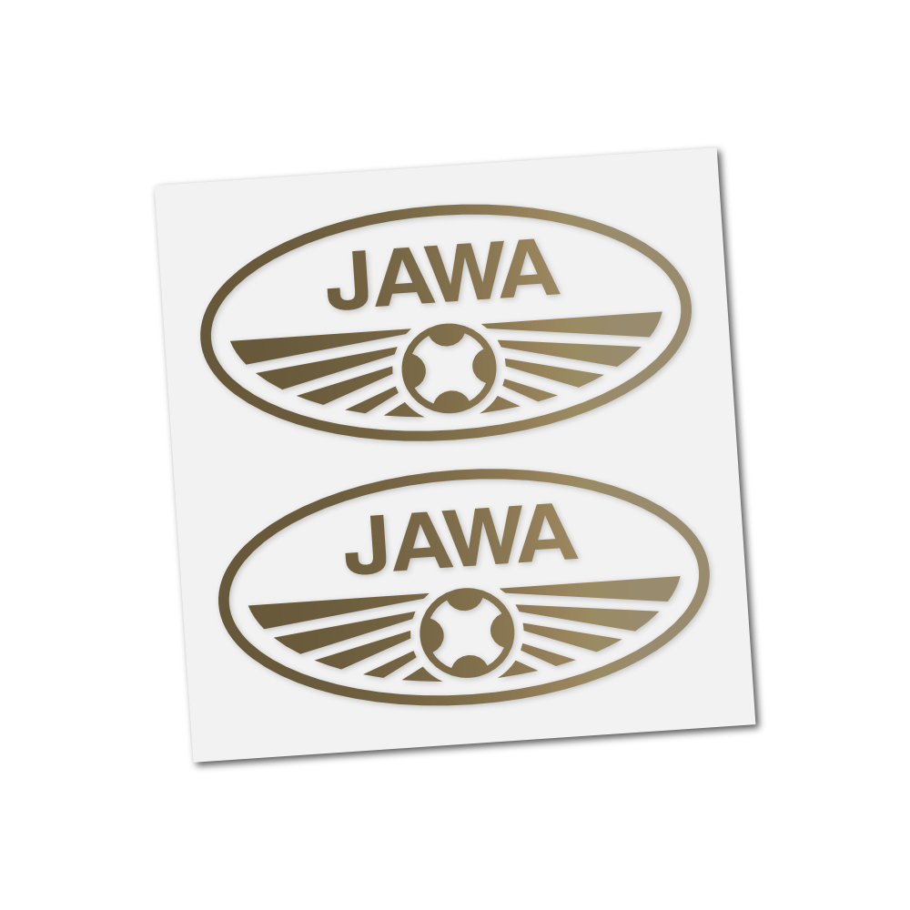 Sticker of fuel tank JAWA (550-555), GOLD (2pcs)