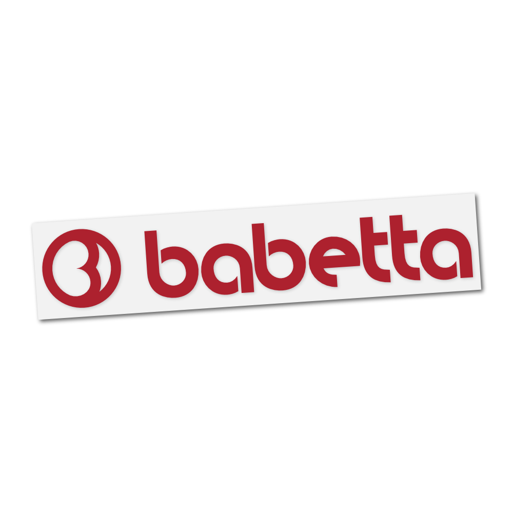 Sticker of fuel tank Babetta (inscription), RED (1pc)