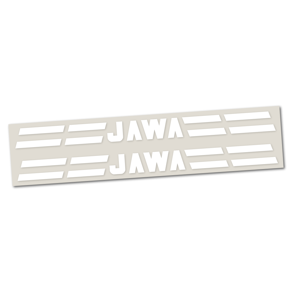 Sticker of fuel tank JAWA 50 type 23 (Mustang), WHITE (2pcs)