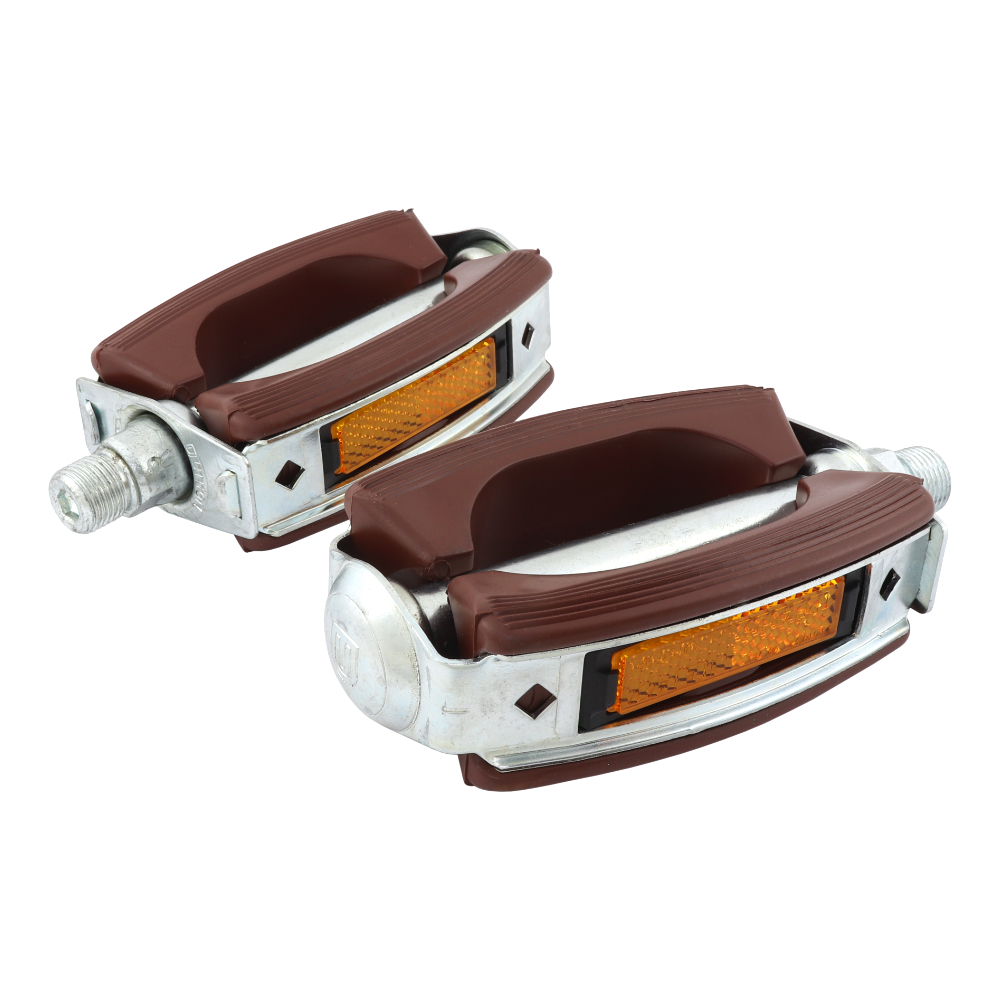 Pedals with reflector "RETRO", BROWN
