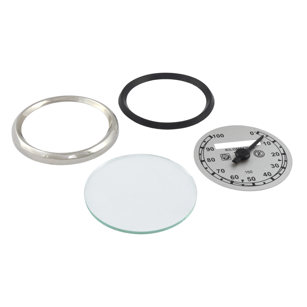 Speedometer repair kit (100km/h), "AP" silver background, n.1 - ČZ 150 C