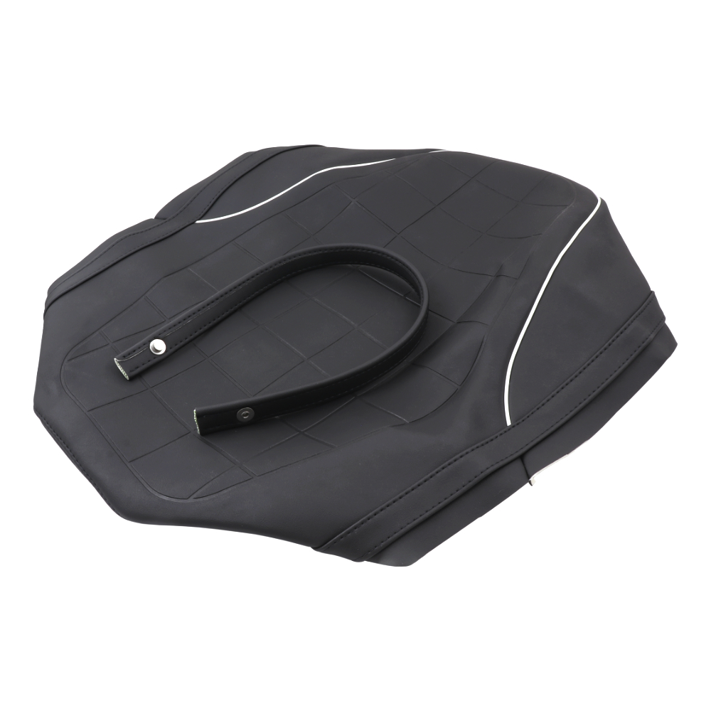 Seat cover with embossing, ČZ logo, white trim (EU) - ČZ 350 type 472