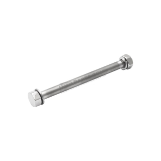 Wheel axle with nut (REAR), POLISHED STAINLESS - JAWA 50 550