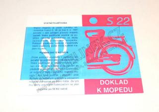 Certificate (card) for Stadion S22