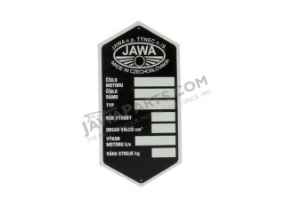 Type label, PRINTED (JAWA n.p. TÝNEC) - JAWA