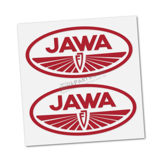 Sticker JAWA FJ (logo), RED (2pcs)