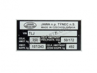 Type label - JAWA 350 634-640