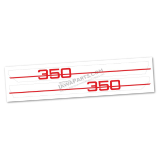 Sticker of fuel tank - JAWA 350, "white background" (2ks)