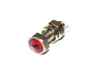 Screw of number plate with reflector, M6X20 - RED