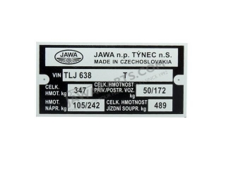 Type label - JAWA 350 638