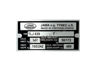 Type label - JAWA 350 639