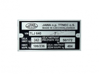 Type label - JAWA 350 640