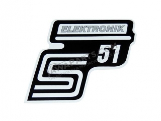 Sticker of cover ELEKTONIK, SILVER 1 - Simson S51