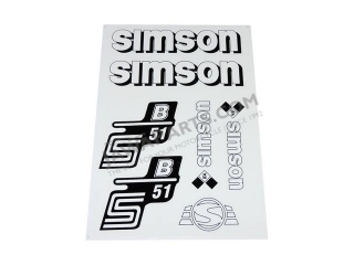 Stickers set S51 B (IFA), WHITE - Simson S51