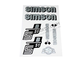 Stickers set S51 B (IFA), SILVER - Simson S51